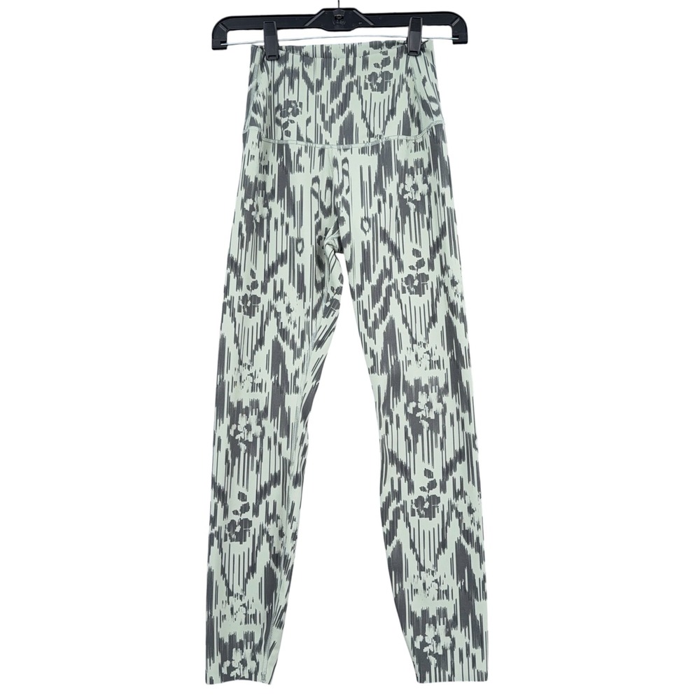 Tavi High Waisted Leggings Womens S Synthetic Sage Green Gray Ikat Print